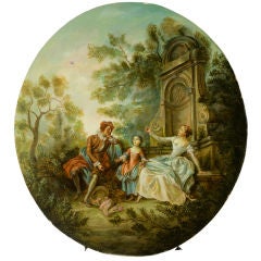 Pair of large oval paintings after Boucher