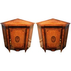 Pair of 18th Century Dutch Corner Cupboards