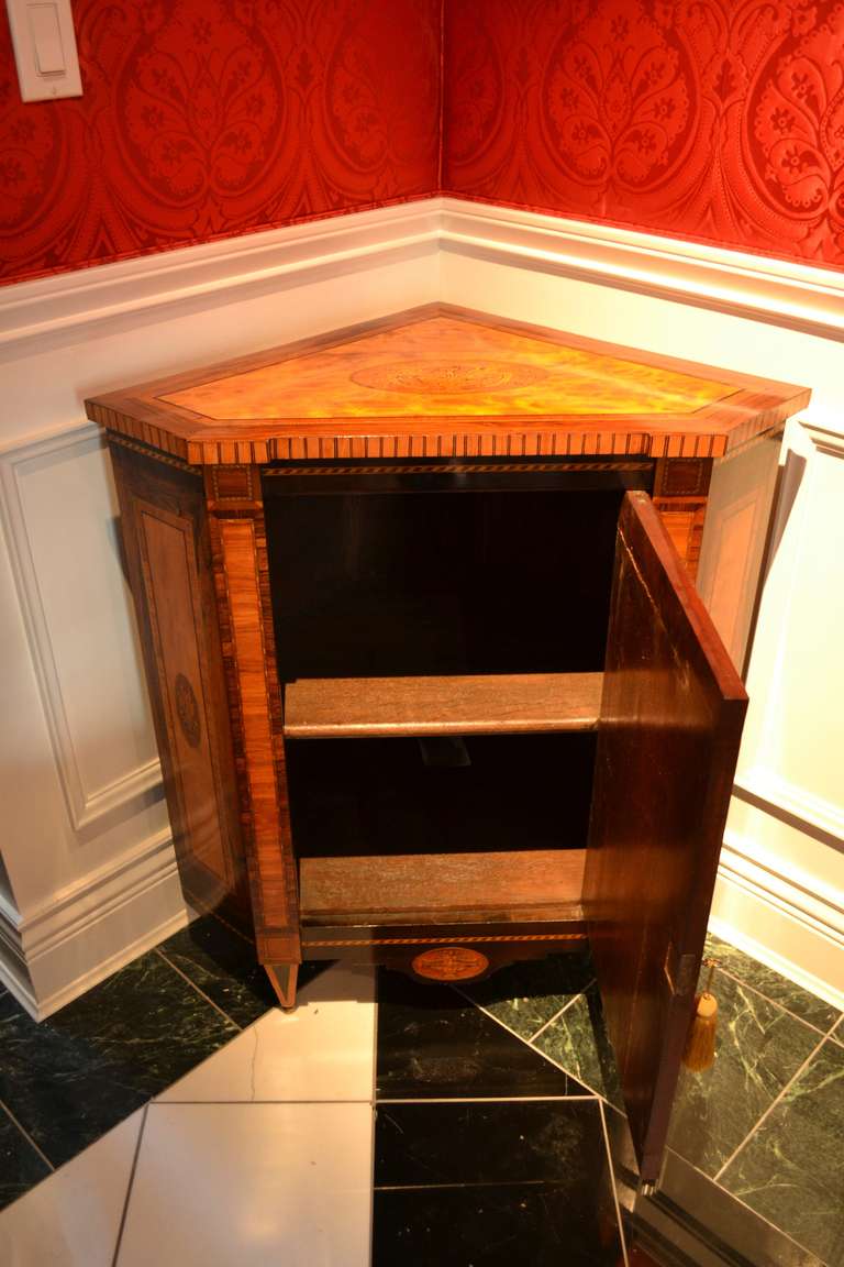 18th Century and Earlier Pair of 18th Century Dutch Corner Cupboards