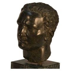 Carved Marble Classical Male Head