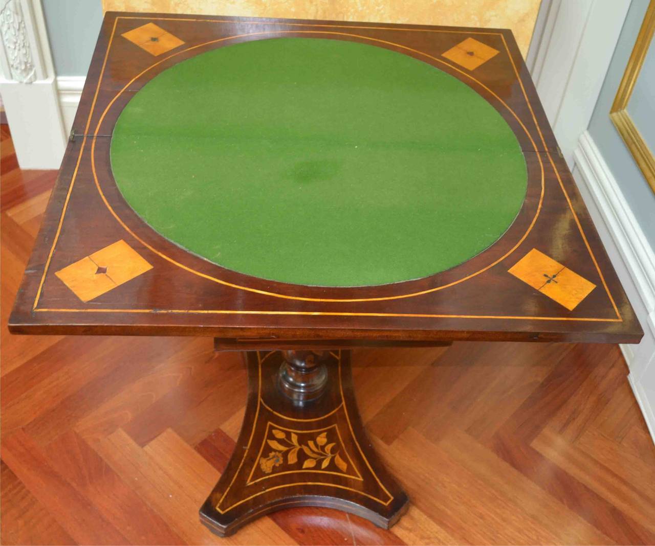 Early Victorian Early 19th Century Dutch Inlaid Mahogany Card or Games Table For Sale