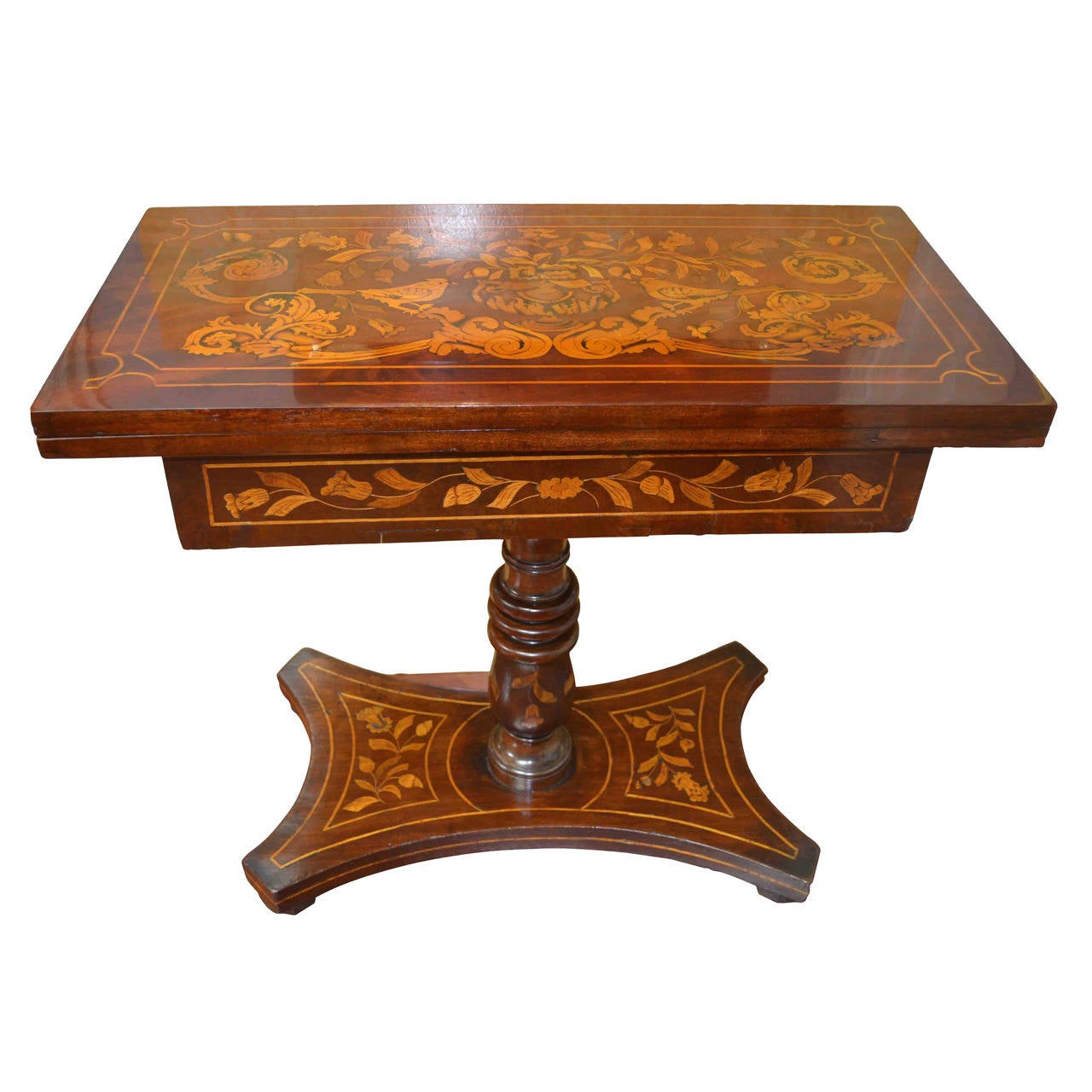 Early 19th Century Dutch Inlaid Mahogany Card or Games Table For Sale