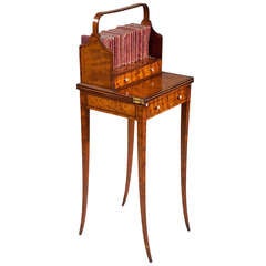 18thC Sheraton satinwood cheveret table, (bookcase/desk), George III