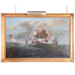 Antique Naval scene by 'Sorensen' (Carl Frederik Sorensen, 1818 -1879)