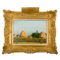 Oil painting on canvas of Haystacks by Paul Emile Pissarro