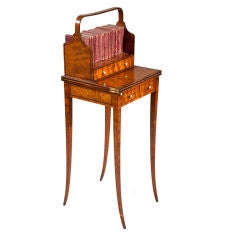 18thC Sheraton satinwood cheveret table, (bookcase/desk)