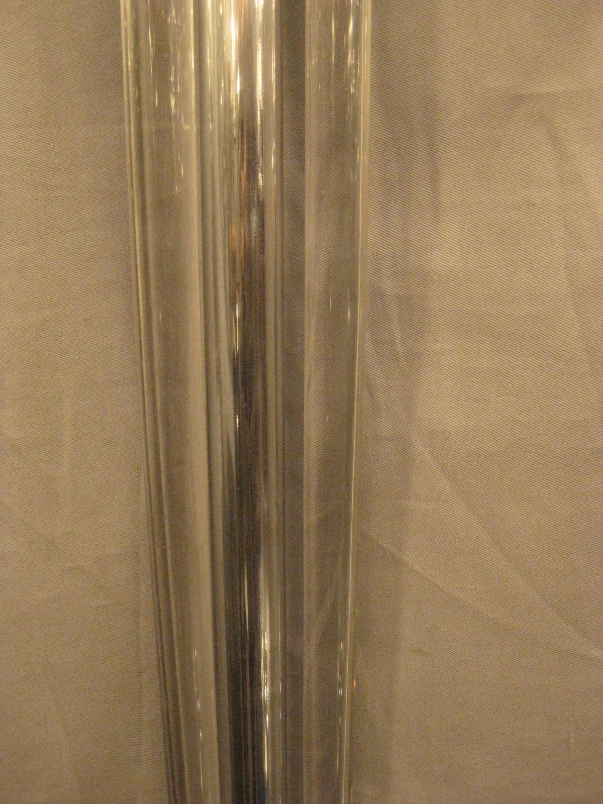French 1940s Glass Stem and Nickeled Bronze Torchère or Floor Lamp 3