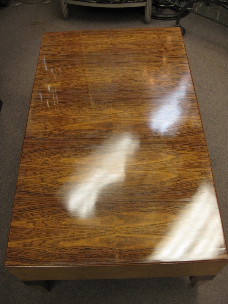 Brazilian rosewood and birds eye maple rectangular coffee table @1940 3