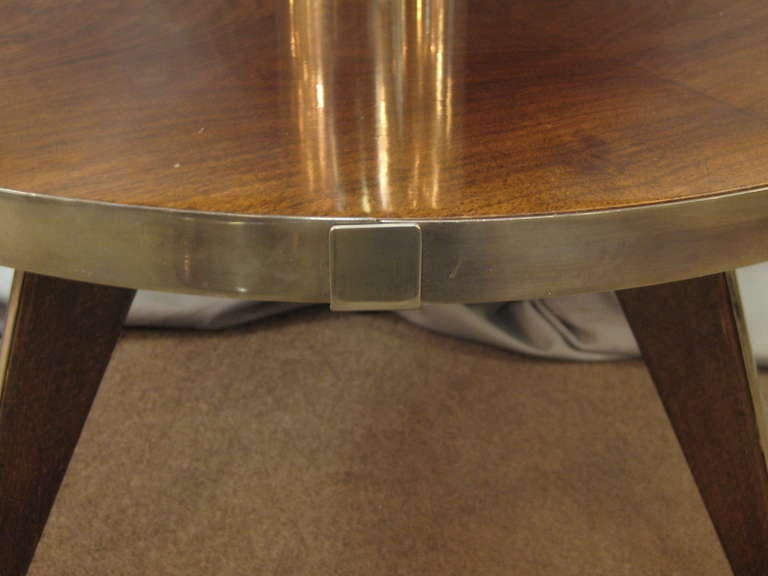 French Art Deco Occasional Table in Wood, Mirror, Nickel -Maurice Triboy For Sale 6