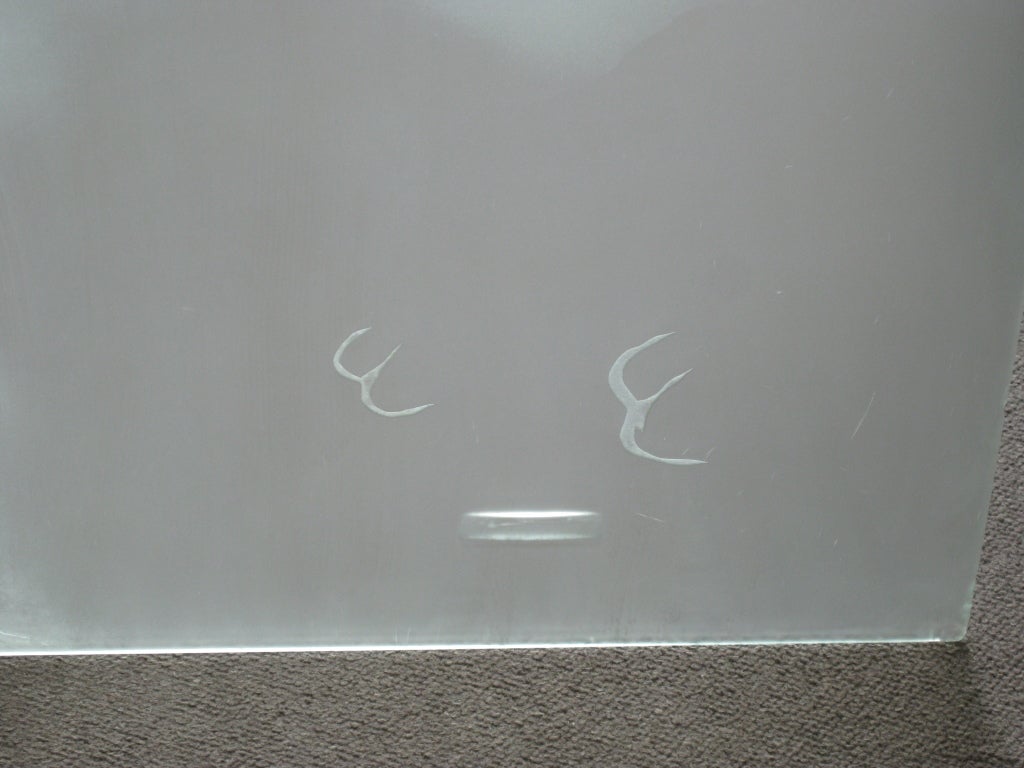 20th Century Two French Art Deco Architectural Etched Glass Cloud Panels For Sale