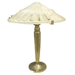 French Art Deco Frosted Art Glass Table Lamp Lorraine Nancy