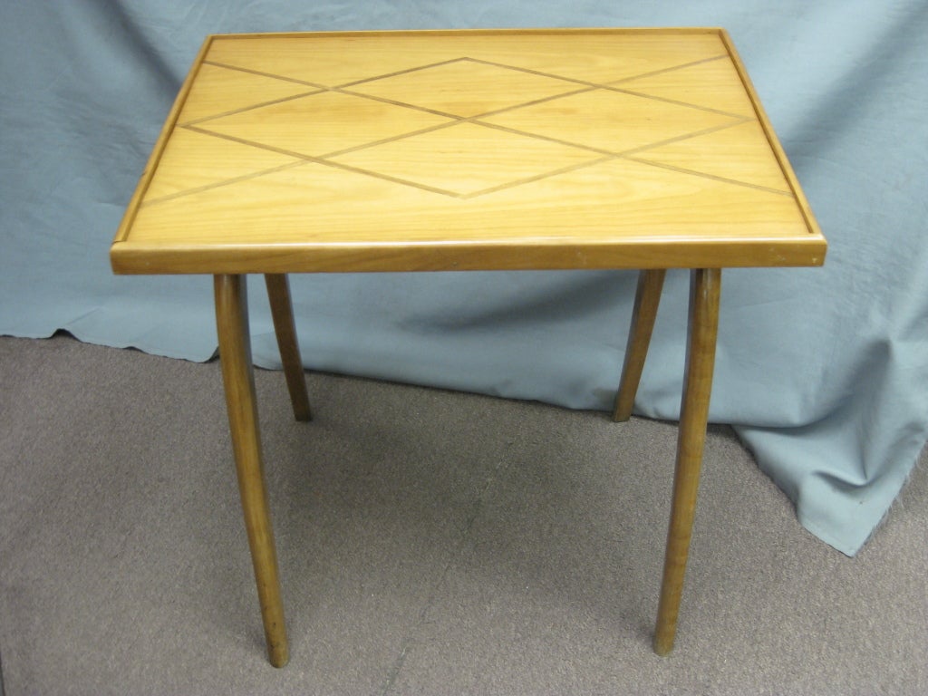 Art Deco Belgian Inlaid Sycamore Side Table Attributed to Alfred Chambon For Sale