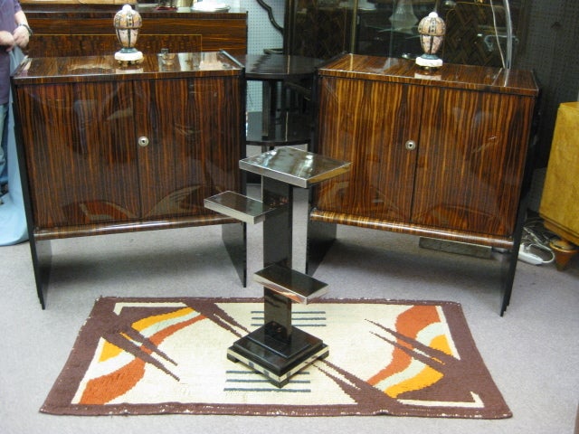 20th Century A fine pair of French Modernist macassar ebony  cabinets