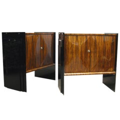 A fine pair of French Modernist macassar ebony  cabinets