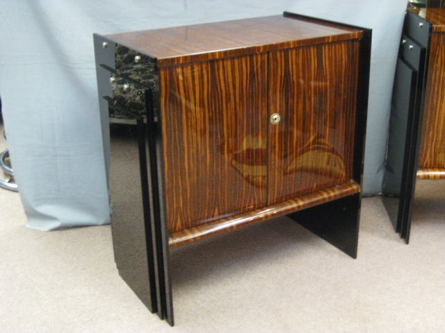 A fine pair of French Modernist macassar ebony  cabinets 3