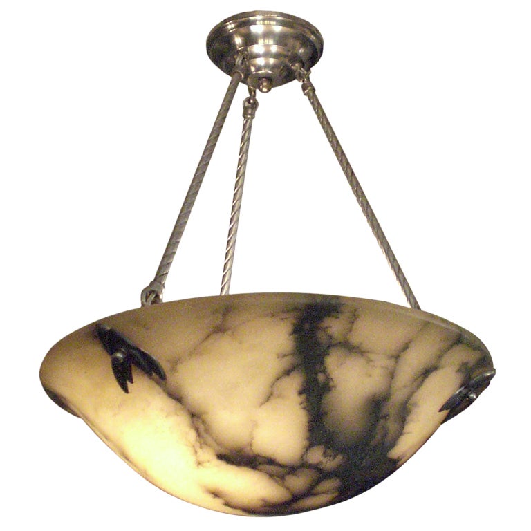 French grey veined and champagne tinted alabaster coupe