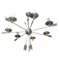 Unusual Mid century sputnik arrow chandelier in chrome