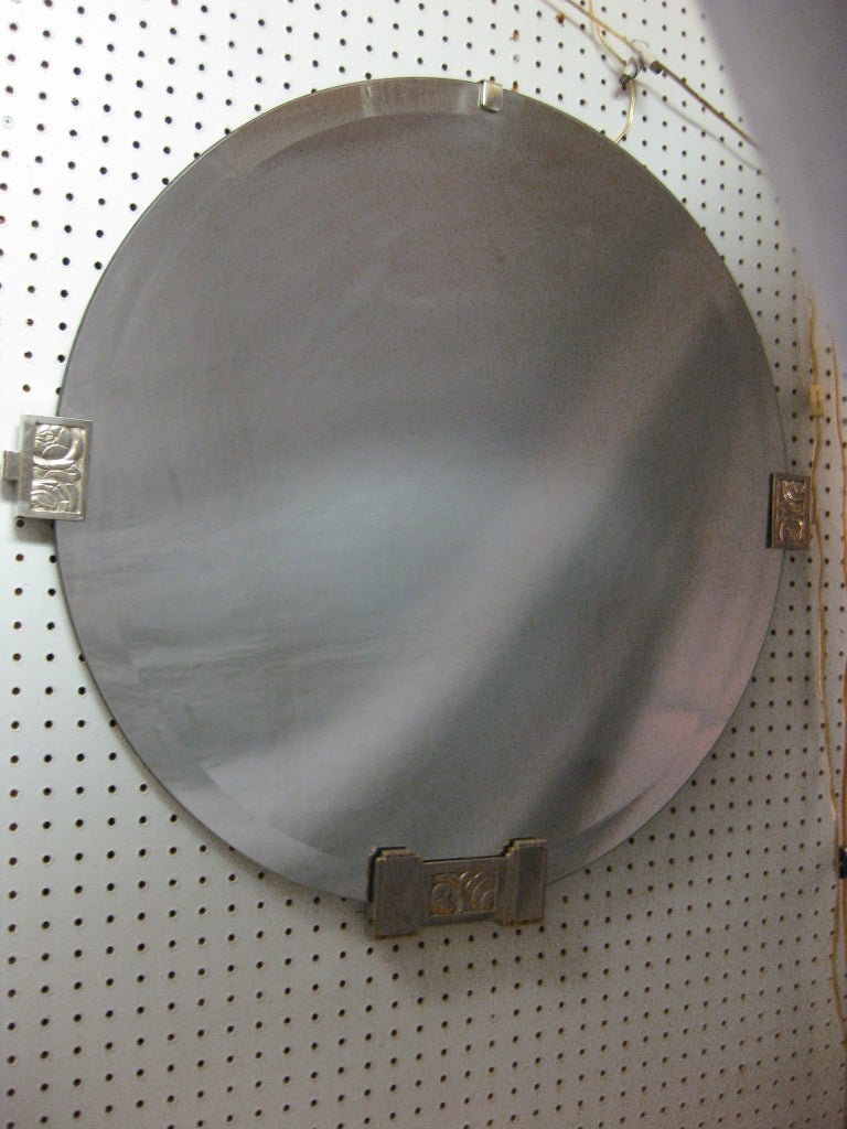 Circular nickeled bronze mirror - France 1925 1