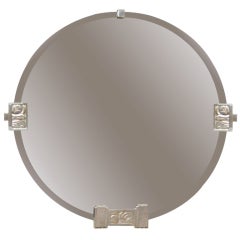 Circular nickeled bronze mirror - France 1925