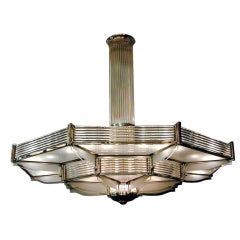 Important Palatial French Modernist chandelier by Petitot