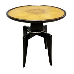 French 1930's unusual two tone nickel mounted side table