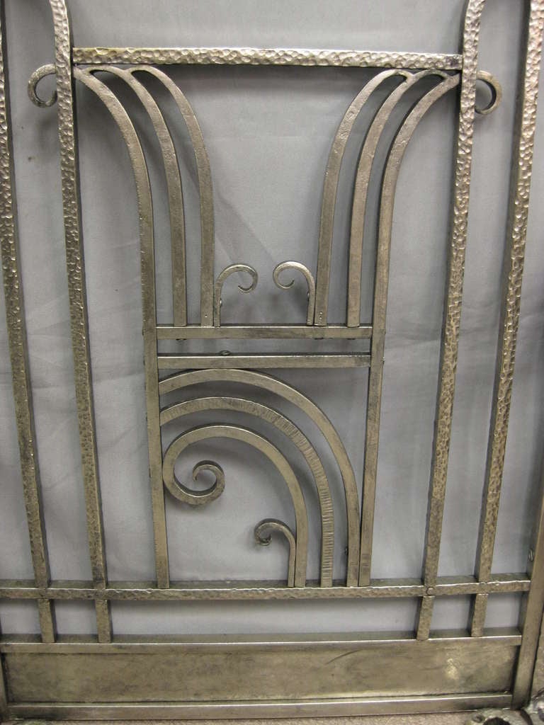 French Art Deco Hammered Iron Fire Screen, Charles Piguet, 1925 1