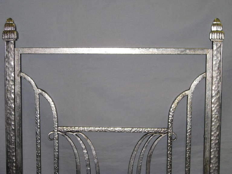 20th Century French Art Deco Hammered Iron Fire Screen, Charles Piguet, 1925
