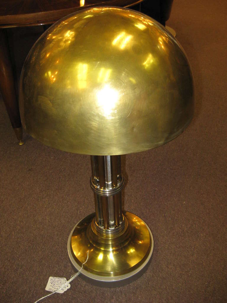 French Art Deco brass, nickel and glass desk lamp - Felix Aublet 5