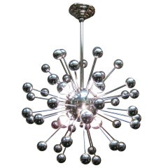 French 1960's chromed sputnik chandelier