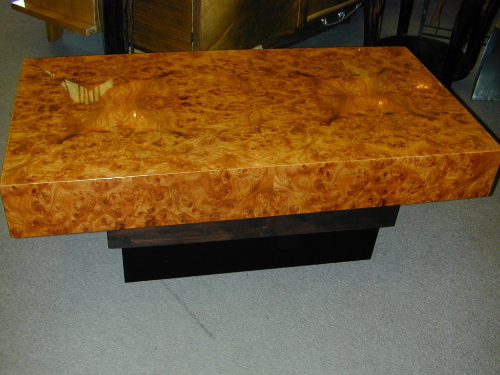 French Modernist burl wood coffee table 1