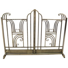 Vintage French Art Deco hand forged iron fire screen - Charles Piguet 1925