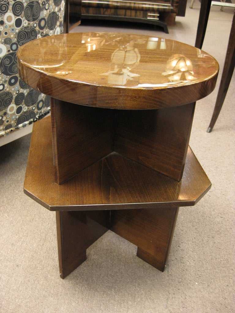 Short and small round Constructivist Table, France, 1930's
