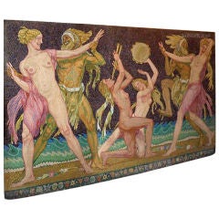 Importante mosaïque Art Déco de l'exposition de 1925 de Maumejean