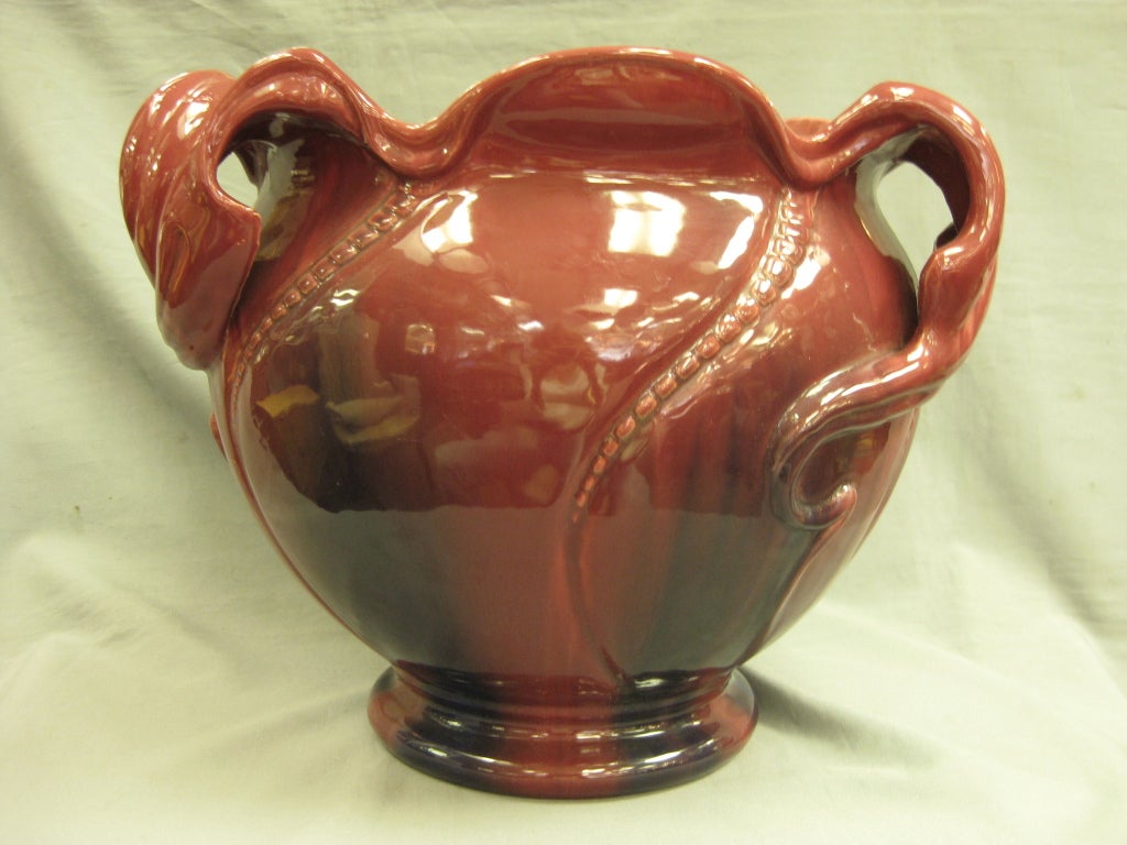 Large French glazed pottery planter /centerpice circa 1920