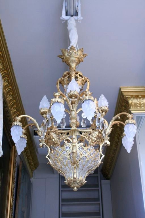 Palatial French 19th Century Louis XV Bronze and Crystal Chandelier For ...