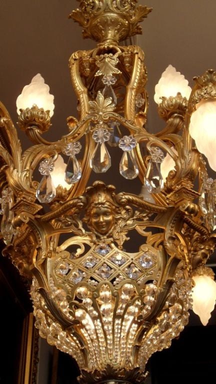 Palatial French 19th Century Louis XV Bronze and Crystal Chandelier For ...