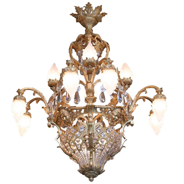 Palatial French 19th Century Louis XV Bronze and Crystal Chandelier For ...