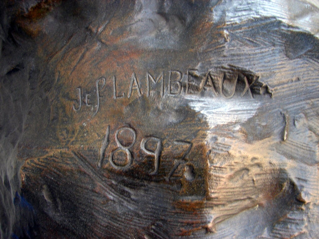 Very Large original bronze Groupe de Lutteurs by Jef Lambeaux 2