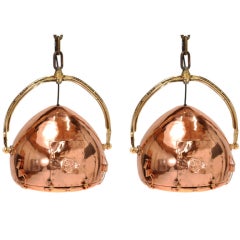Used A Pair of General Electric Copper Pendant
