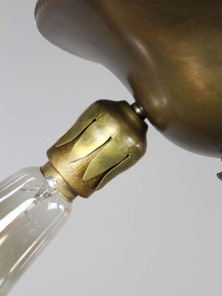 Bare-Bulb Flush Mount Light Fixture (3-Light) In Excellent Condition In Vancouver, BC