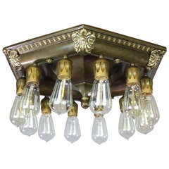 Commercial Bare-Bulb Flush Mount Light Fixture (12-Light)