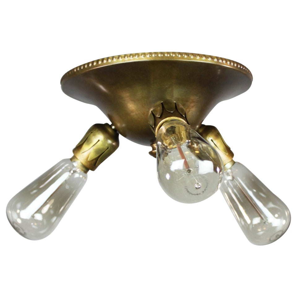 Bare-Bulb Flush Mount Light Fixture (3-Light)