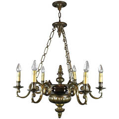 Large Sheffield Style Lighting Fixture with Candle Arms (6-light)