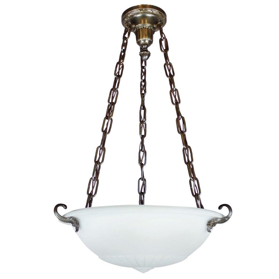 Colonial Revival Lennox Glass Bowl Fixture For Sale