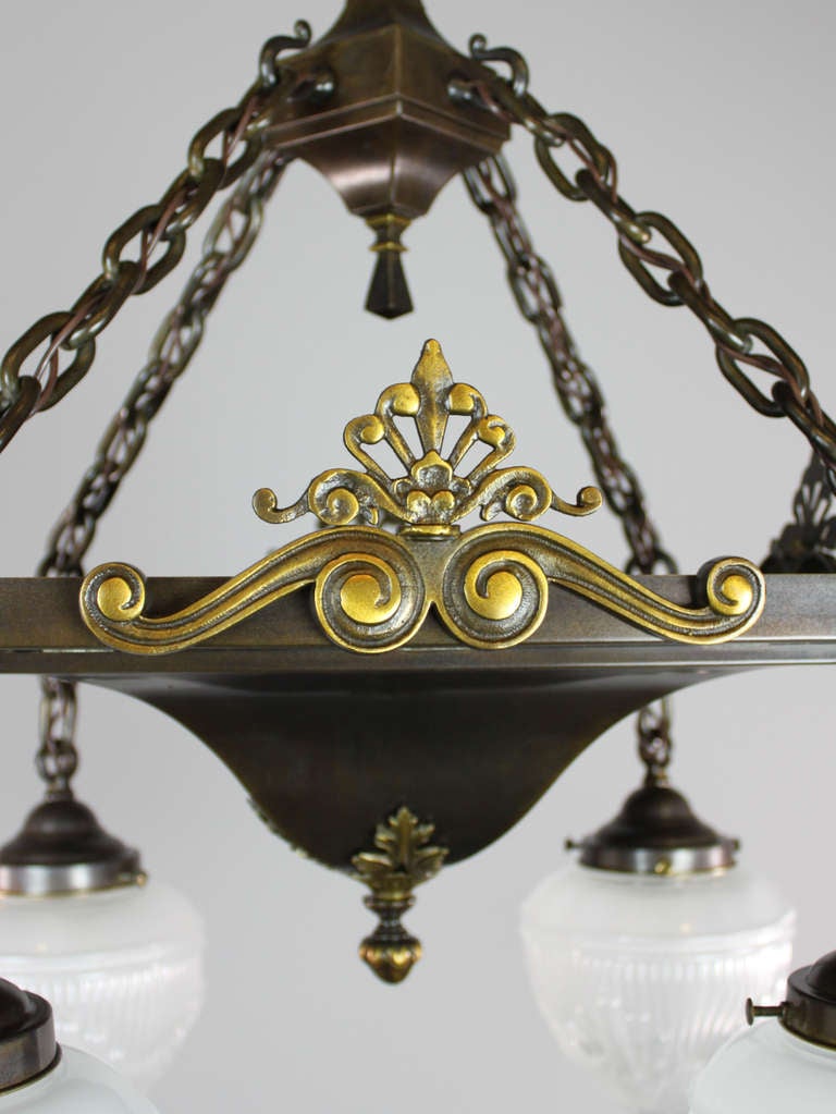 Edwardian, Arts & Crafts Light Fixture, Four-Light In Excellent Condition For Sale In Vancouver, BC