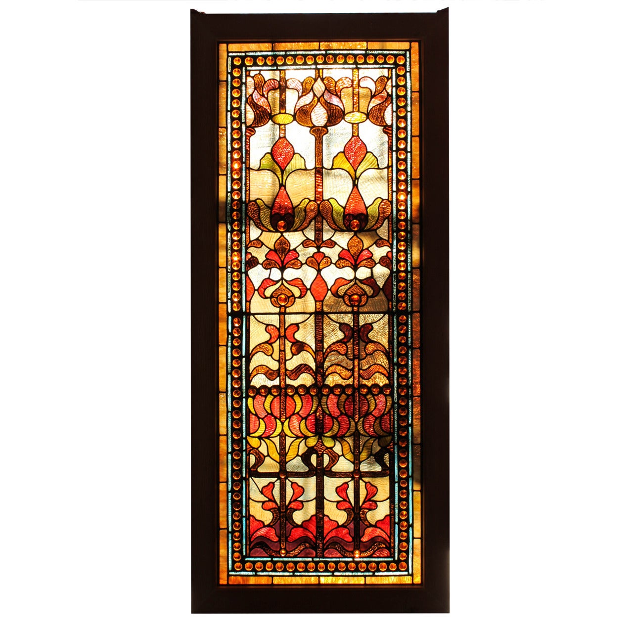 Large Stained Glass Window Panel For Sale