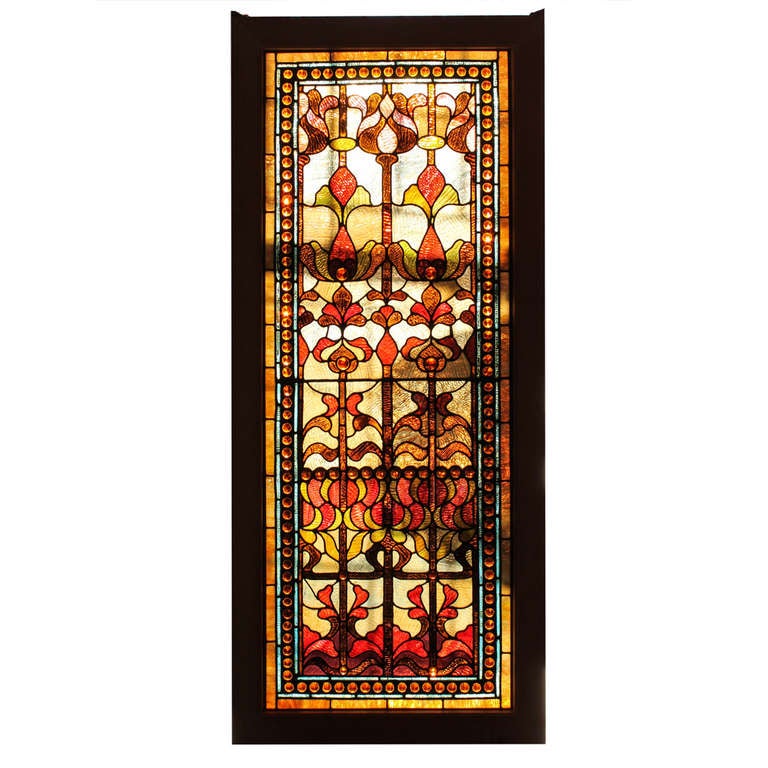 Large Stained Glass Window Panel For Sale at 1stDibs