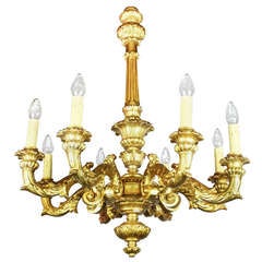 Giltwood Chandelier, Eight-Light