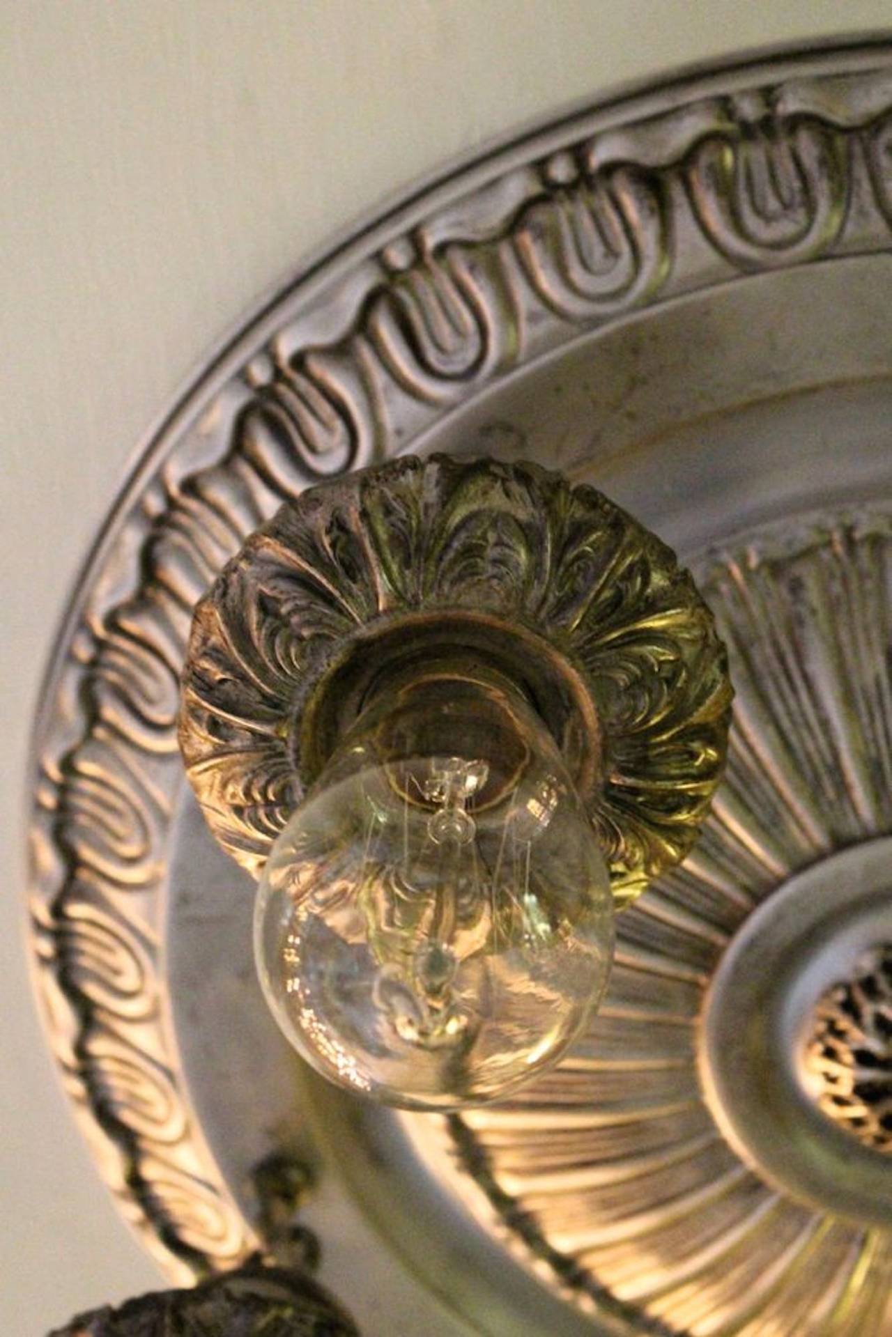 Greek Revival Flush Mount Fixture (Five-Light) For Sale 2