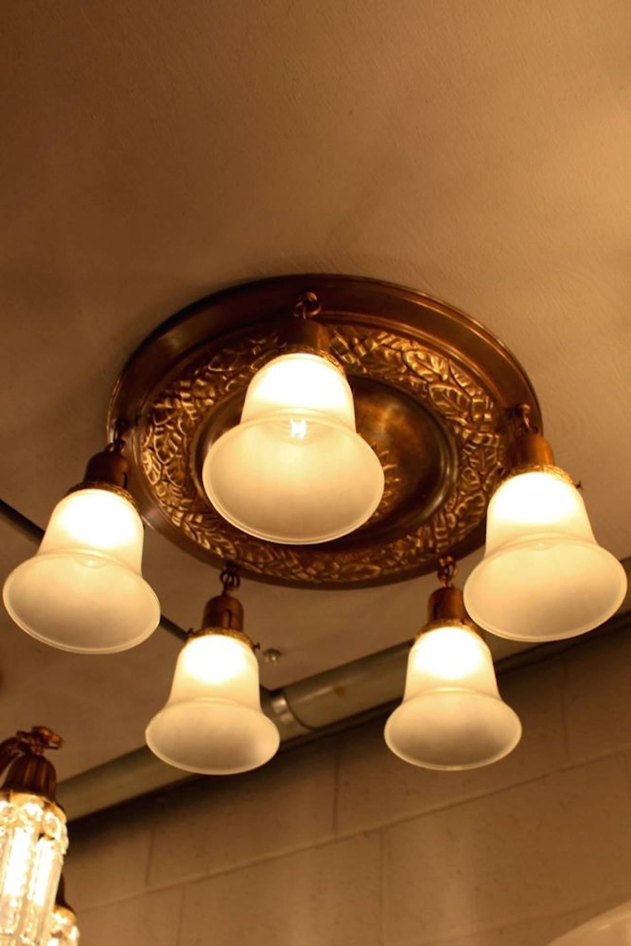 Edwardian Classical Revival Style Five-Light Flush Mount